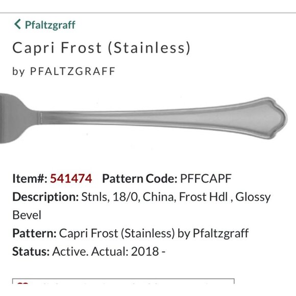 Pfaltzgraff Capri Frost Stainless Steel 4 Dinner Forks Glossy Bevel Finish 18/0 - Picture 1 of 5